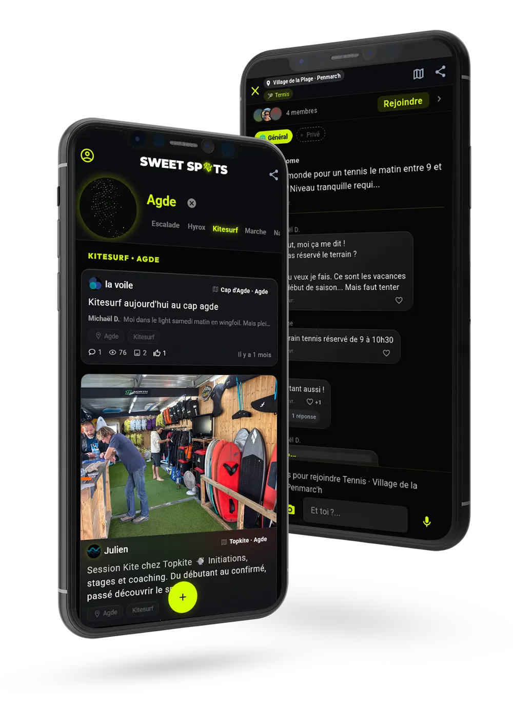 Application mobile Sweet Spots — connectez-vous avec des sportifs locaux et trouvez des partenaires d'entraînement